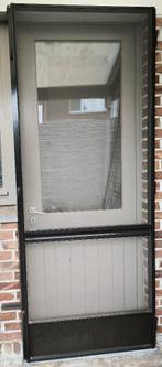 Vliegendeur, Bruin, 240 x 99 cm (HxB), Doe-het-zelf en Bouw, Deuren en Vliegenramen, Ophalen, Gebruikt, 80 tot 100 cm, 215 cm of meer