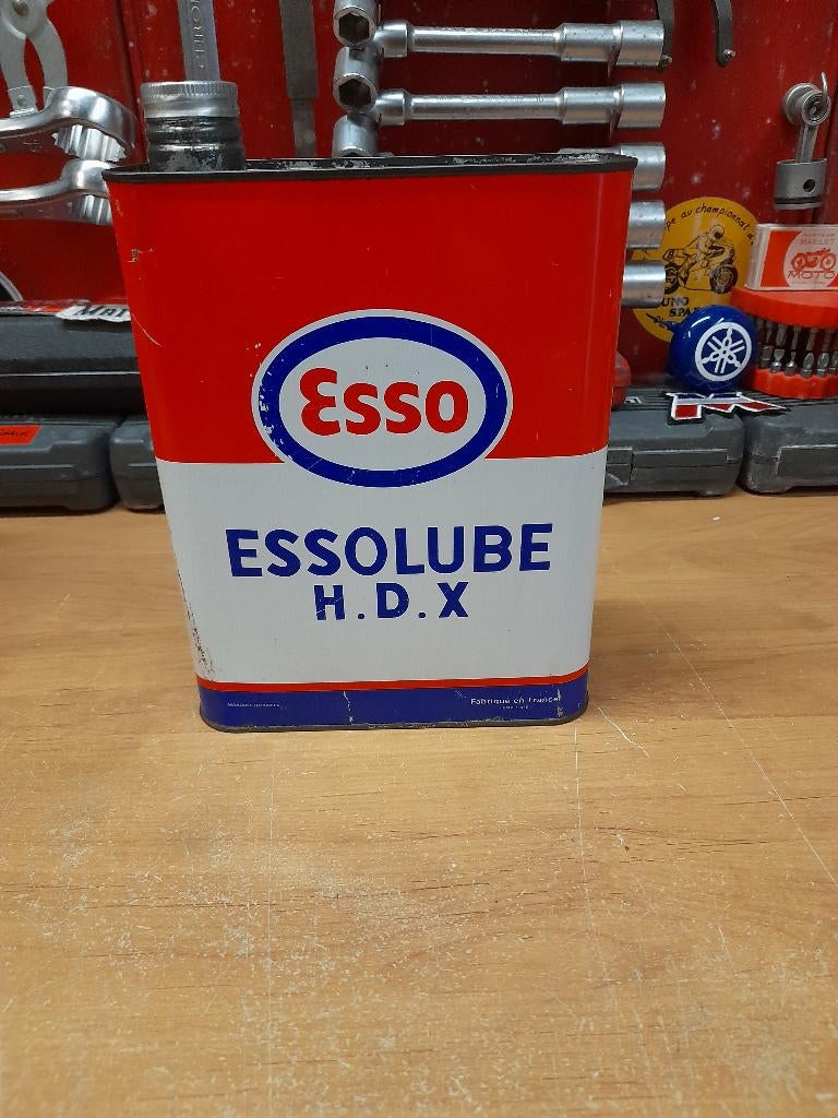 ancien bidon huile vide esso essolube hdx, Collections, Marques & Objets publicitaires, Utilisé, Autres types, Envoi