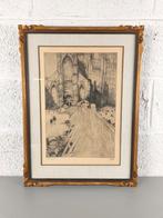 Jules De Bruycker - ets - St-Niklaaskerk Gent, Ophalen of Verzenden, Ets, Gesigneerd