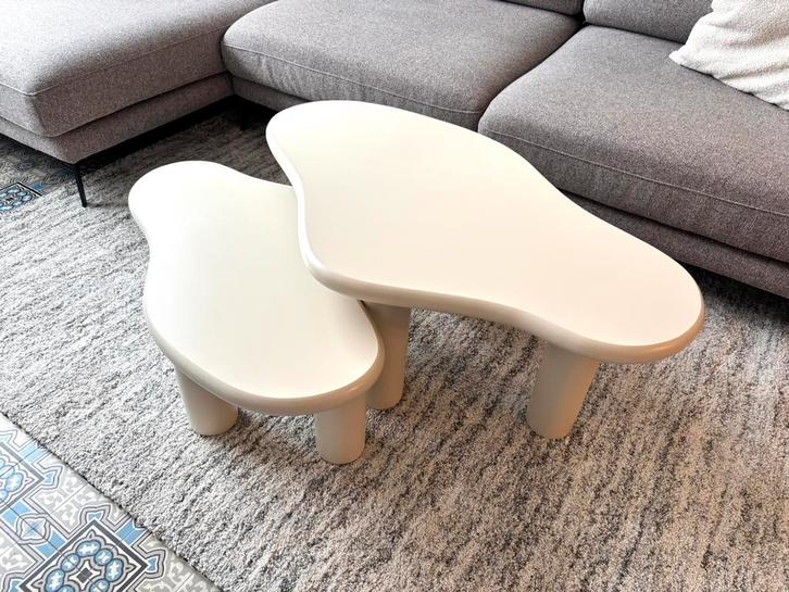 Prachtige Organische Salontafel - set van 2 - Nieuw 2 Tafels, Huis en Inrichting, Tafels | Salontafels, Nieuw, Minder dan 50 cm