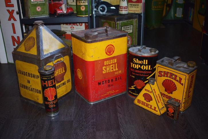 ruilen olie blik shell 25 liter, Verzamelen, Merken en Reclamevoorwerpen, Gebruikt, Reclamebord, Ophalen of Verzenden