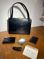 DELVAUX tas (50-60) - Zwarte leren doos en accessoires, Handtassen en Accessoires, Tassen | Damestassen, Ophalen, Gebruikt, Zwart