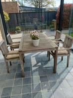 Tuintafel met 4 stoelen in teak, Ophalen
