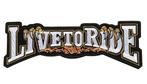 Écusson à repasser Biker Live to Ride (blanc) - 322 x 113 mm, Enlèvement ou Envoi, Neuf, sans ticket