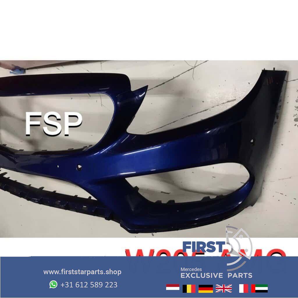 W205 C43 AMG Voorbumper blauw Mercedes C Klasse 2014-2019, Gebruikt, -, Voor, Ophalen of Verzenden