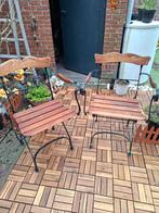Teak en metaal stoelen, Tuin en Terras, Tuinstoelen, Ophalen, Metaal