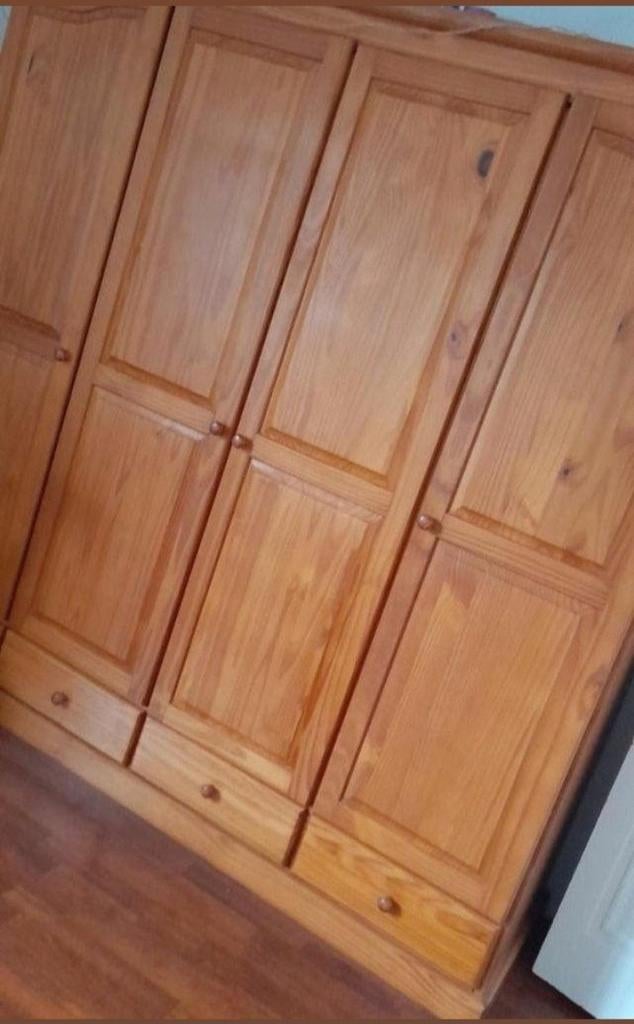 Gratis  !   Mooie grote houte slaapkamer, Ophalen, Zo goed als nieuw, Tweepersoons, Houten