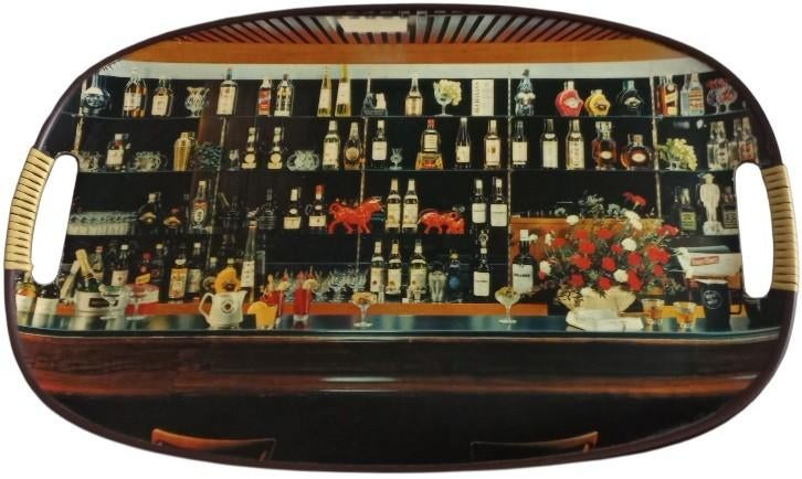 vintage Japans "bar" dienblad, Gebruikt, B, Ophalen of Verzenden, B