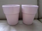 2 nieuwe mooie identieke bloempotten, Neuf, Moins de 25 cm, Rond, Pierre