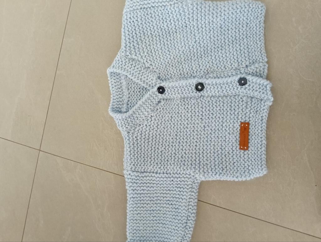 Lichtblauwe gilet, Kinderen en Baby's, Babykleding | Maat 62, Ophalen