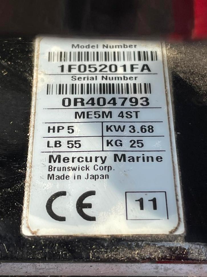Moteur hors-bord 4 temps Mercury de 5 CV, Sports nautiques & Bateaux, Moteurs Hors-bord & In-bord, Moteur hors-bord, Enlèvement