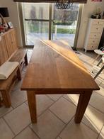 Massief teak eettafel 210 cm – met 2 schuiven – zeer stevig, Huis en Inrichting, Tafels | Eettafels, Ophalen, Teakhout, 200 cm of meer