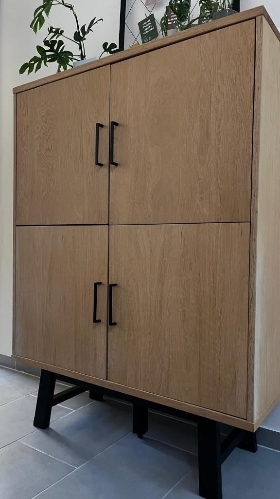 Buffetkast - Lex: cabinet 4D oak black art. n° 2770-054, Ophalen, Met plank(en), Strak, Gebruikt