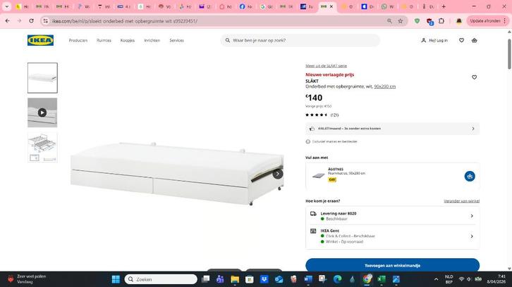 onderbed met opbergruimte Ikea Slakt, Kinderen en Baby's, Kinderkamer | Bedden, Zo goed als nieuw, 160 tot 180 cm, 85 tot 100 cm