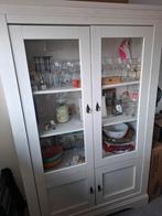 Vitrine en pin massif, blanche, 25 à 50 cm, 100 à 150 cm, Utilisé, Pin