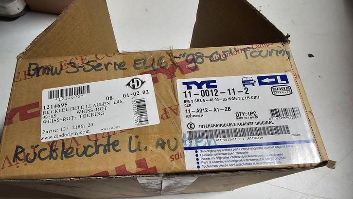 Achterlicht links wit rood BMW 3 serie E46 Touring 1214695 1, Auto-onderdelen, Verlichting, BMW, Nieuw, Herkomst onderdeel bekend