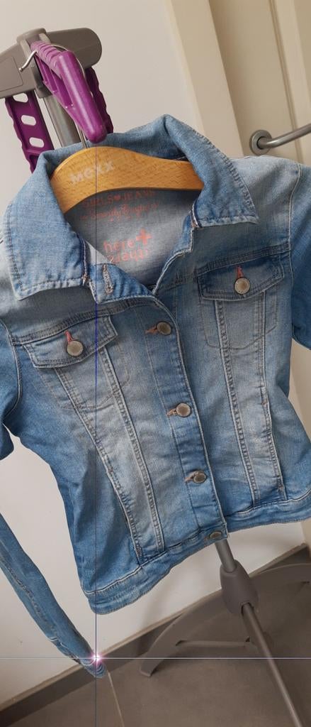 Mooie Jeansvest 146, Kinderen en Baby's, Kinderkleding | Maat 146, Ophalen, C&A, Meisje, Trui of Vest