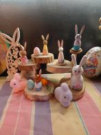 Zeer mooie paashaas collectie houten pegdolls en 2 konij tje, Ophalen of Verzenden