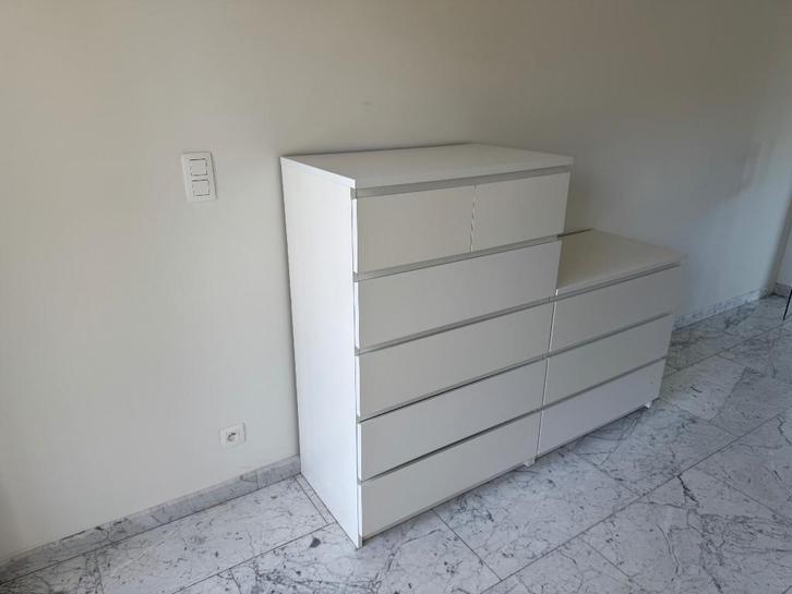 IKEA MALM commode 6 tiroirs blanche – 80x48x123 cm, Maison & Meubles, Armoires | Commodes, Utilisé, 100 à 150 cm, 50 à 100 cm