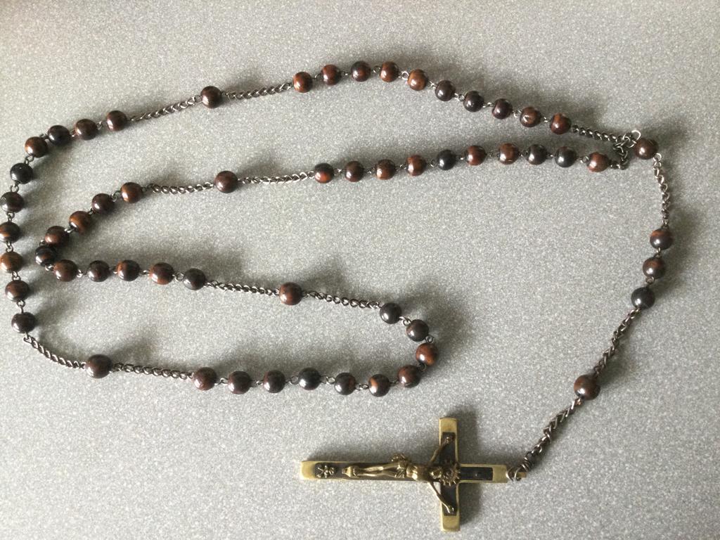 Lange paternoster habijtpaternoster 100 cm, Ophalen, Zo goed als nieuw, Christendom | Katholiek