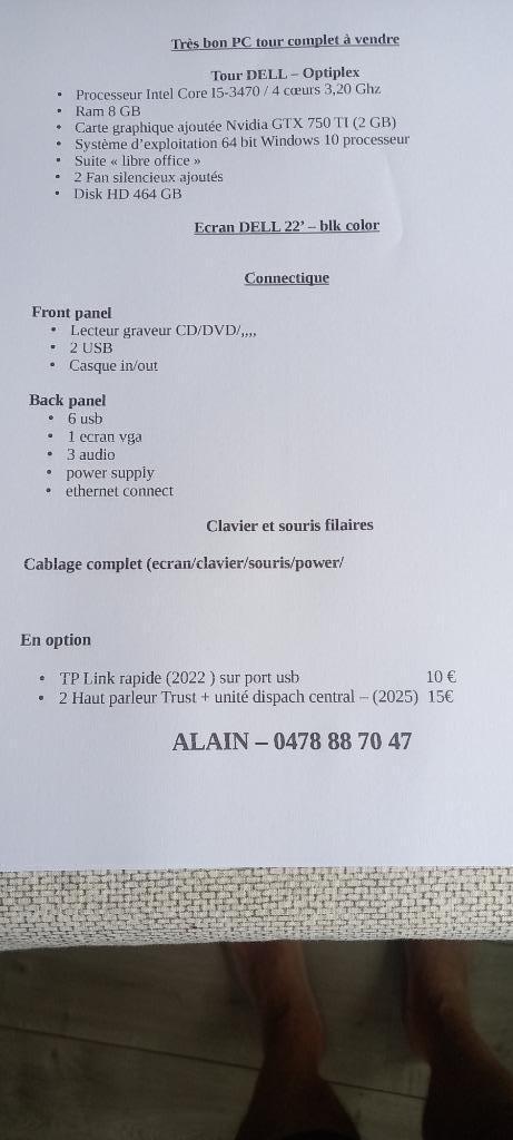 Volledige DELL-pc -, Computers en Software, Desktop Pc's, Gebruikt, 2 tot 3 Ghz, HDD, 8 GB, Met videokaart, Met monitor, Ophalen