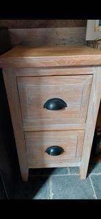 Massief teak 2 nachtkastjes, Huis en Inrichting, Ophalen, Zo goed als nieuw
