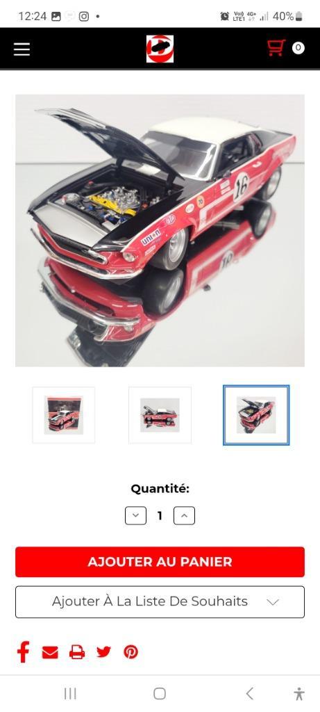 Ford Mustang.1969 George Follmer 1:18, Hobby en Vrije tijd, Modelauto's | 1:18, Nieuw, Auto, Welly, Ophalen of Verzenden