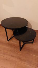 Salontafel set met zwart marmer blad, Huis en Inrichting, Tafels | Bijzettafels, Ophalen