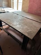 Zware volledig metalen werkbank van 1mx2m, tablet 15mm dik, Ophalen, Gebruikt