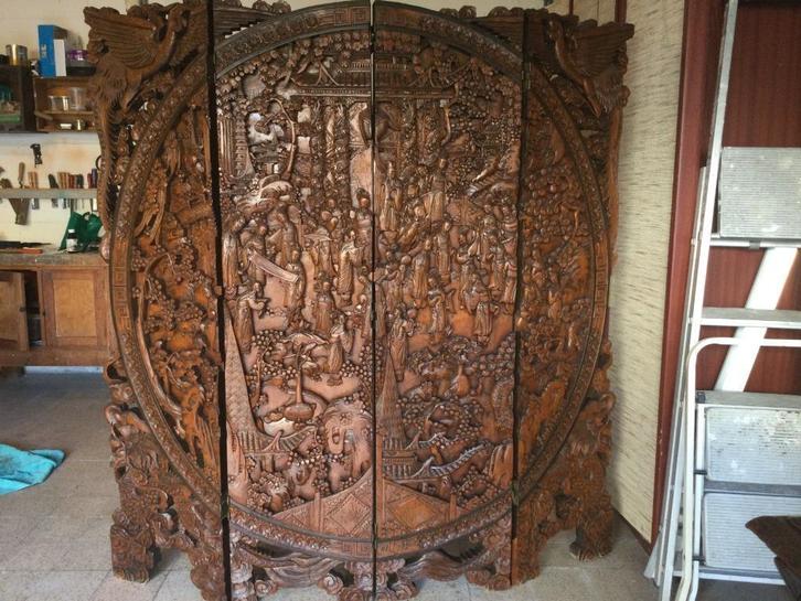 Prachtig Chinees scherm   van  het begin van de 20e eeuw, Antiek en Kunst, Antiek | Meubels | Kasten, Ophalen