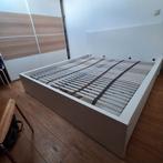 Ikea Malm bed met boxsprings, laden en matras, Ophalen, Wit, Zo goed als nieuw, 200 cm