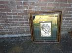 Vintage kader Jezus met spiegel, Antiek en Kunst, Ophalen of Verzenden
