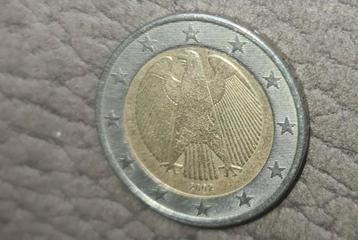 Zeldzame 2 euromunt 2002 Duitse Federale Adelaar
