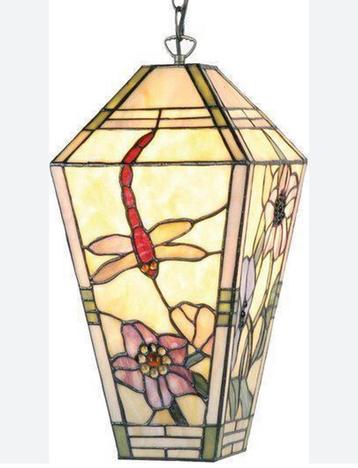 2 Clayre & Eef Tiffany Lantaarn hanglampen - Ø 25 cm  beschikbaar voor biedingen