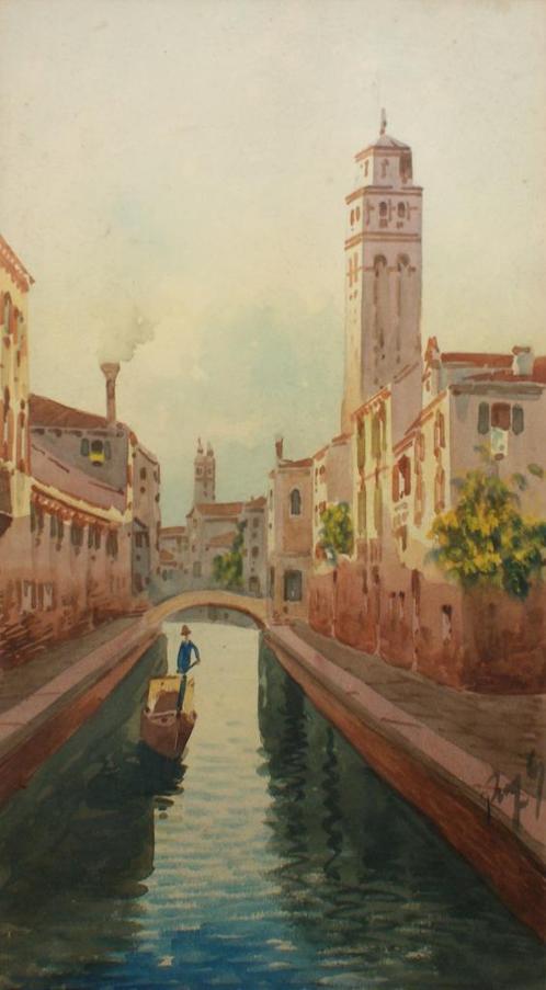 Aquarel Venetië ca. 1930 (40 x 60 cm), Antiek en Kunst, Kunst | Schilderijen | Klassiek, Ophalen of Verzenden