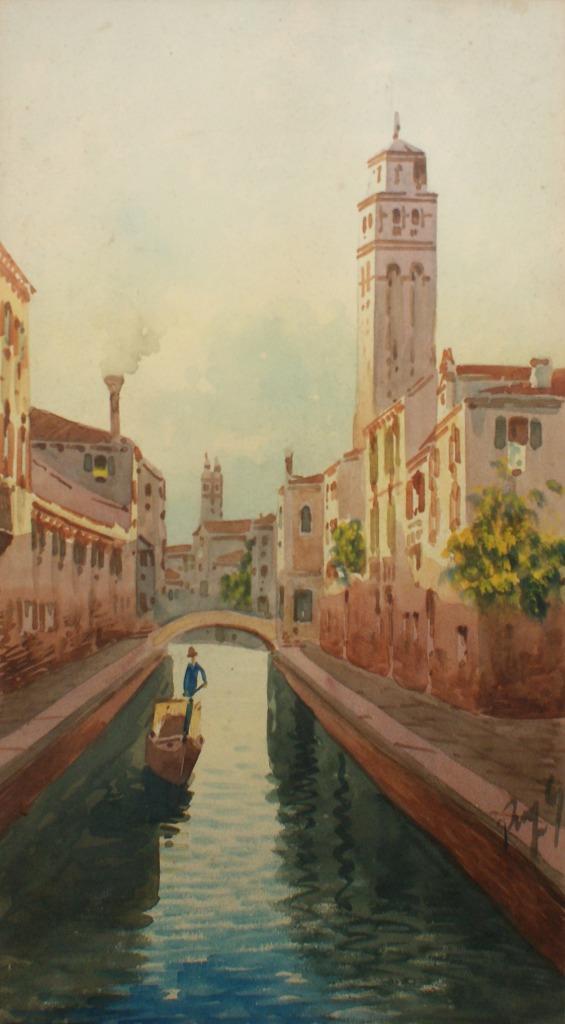 Aquarel Venetië ca. 1930 (40 x 60 cm), Antiquités & Art, Art | Peinture | Classique, Enlèvement ou Envoi