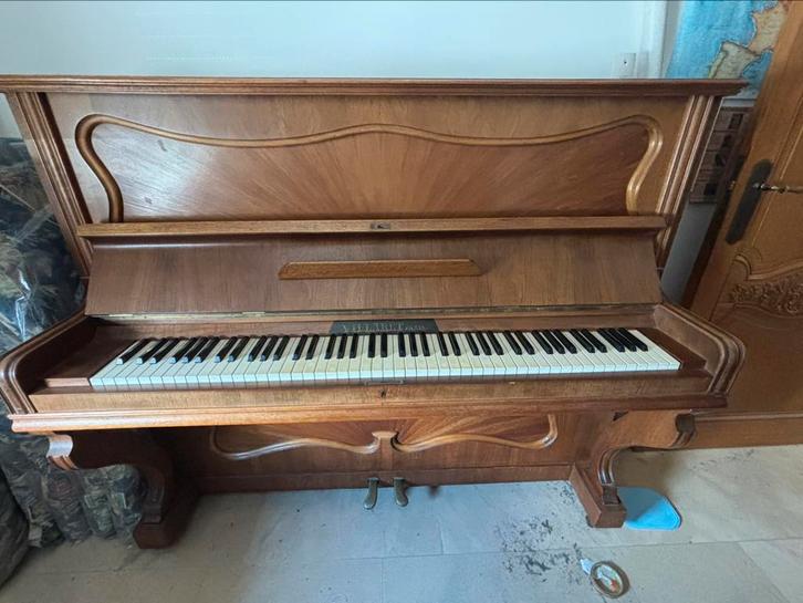 Antieke piano Villaret Paris –, Muziek en Instrumenten, Piano's, Gebruikt, Piano, Bruin, Ophalen