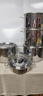 Inox kookpotten 18/10. 5 stuks versch.maten. GEEN inductie., Ophalen, Zo goed als nieuw, Inox