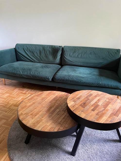 Moderne donkergroene fluwelen zetel, Huis en Inrichting, Zetels | Zetels, Gebruikt, Ophalen