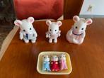 Sylvanian Marshmallow Mouse-familie, Poppenhuis, Gebruikt, Ophalen of Verzenden