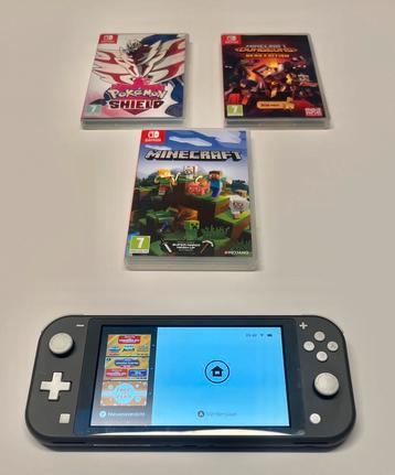 Nintendo switch lite grijs met 3 games beschikbaar voor biedingen