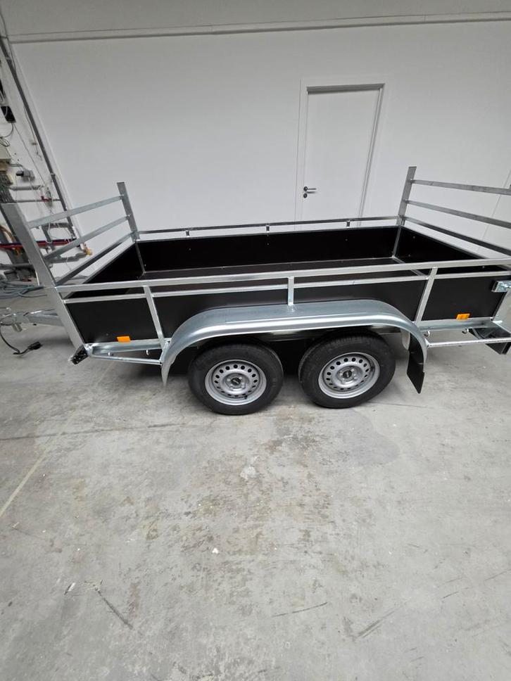 NIEUWE dubbelassige aanhangwagen van 2,54 m x 1,30 m - Inclu, Auto diversen, Aanhangers en Bagagewagens, Nieuw, Ophalen