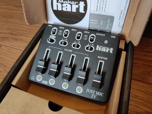 Maker Hart - Just Mic IV - Mini mixer met phantom power, Audio, Tv en Foto, Overige Audio, Tv en Foto, Nieuw, Ophalen of Verzenden