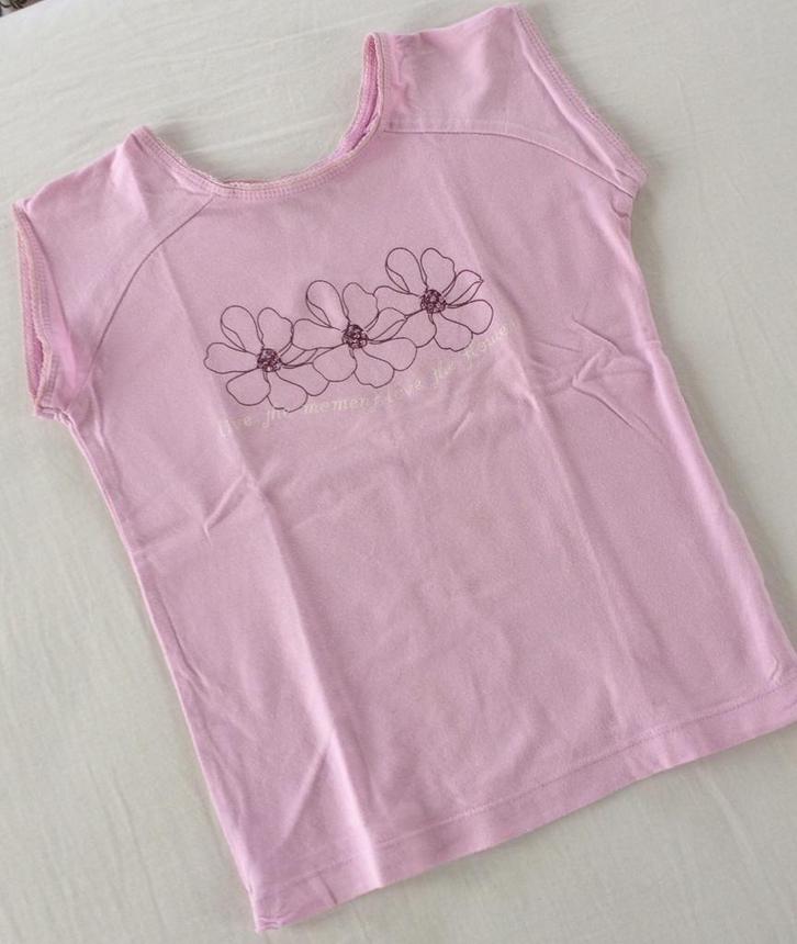roze t-shirt bloemen JBC 122, Kinderen en Baby's, Kinderkleding | Maat 122, Gebruikt, Meisje, Shirt of Longsleeve, Ophalen of Verzenden