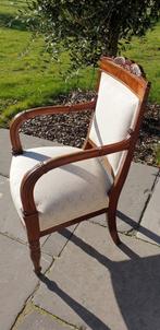 Fauteuil massief mahonie epoque perf. staat nieuw opgemaakt, Antiek en Kunst, Ophalen