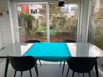 Te koop : glazen tuintafel (220/90) en 6 stoelen, Ophalen, Zo goed als nieuw, Rechthoekig, Metaal