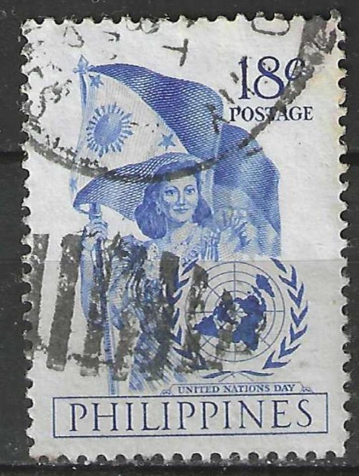 Filipijnen 1951 - Yvert 394 - Dag v.d. Verenigde Naties (ST), Postzegels en Munten, Postzegels | Azië, Verzenden