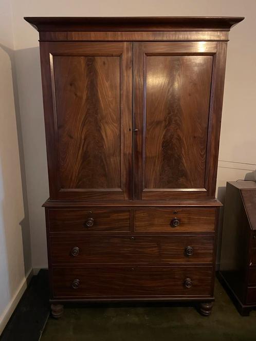 Antiek vintage vitrine wandkast - Televisie, Huis en Inrichting, Kasten | Wandmeubels, Ophalen