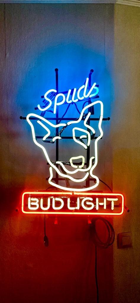 Neon Budlight Bull Terrier, Huis en Inrichting, Lampen | Overige, Gebruikt, Ophalen