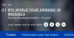 BILLET PLATINE POUR LE BTS WORLD TOUR BRUSSELS, Tickets & Billets, Une personne, Juillet